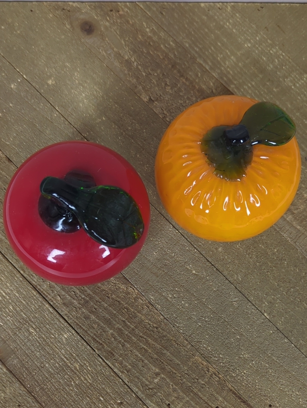 Glass Apple and Orange Decorative Accents - Red & Orange - Picture 2 of 5
